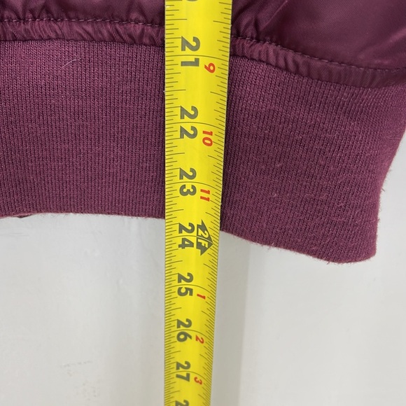 Levis Womens Bomber Jacket Burgundy  Lined Sz S - Picture 5 of 13